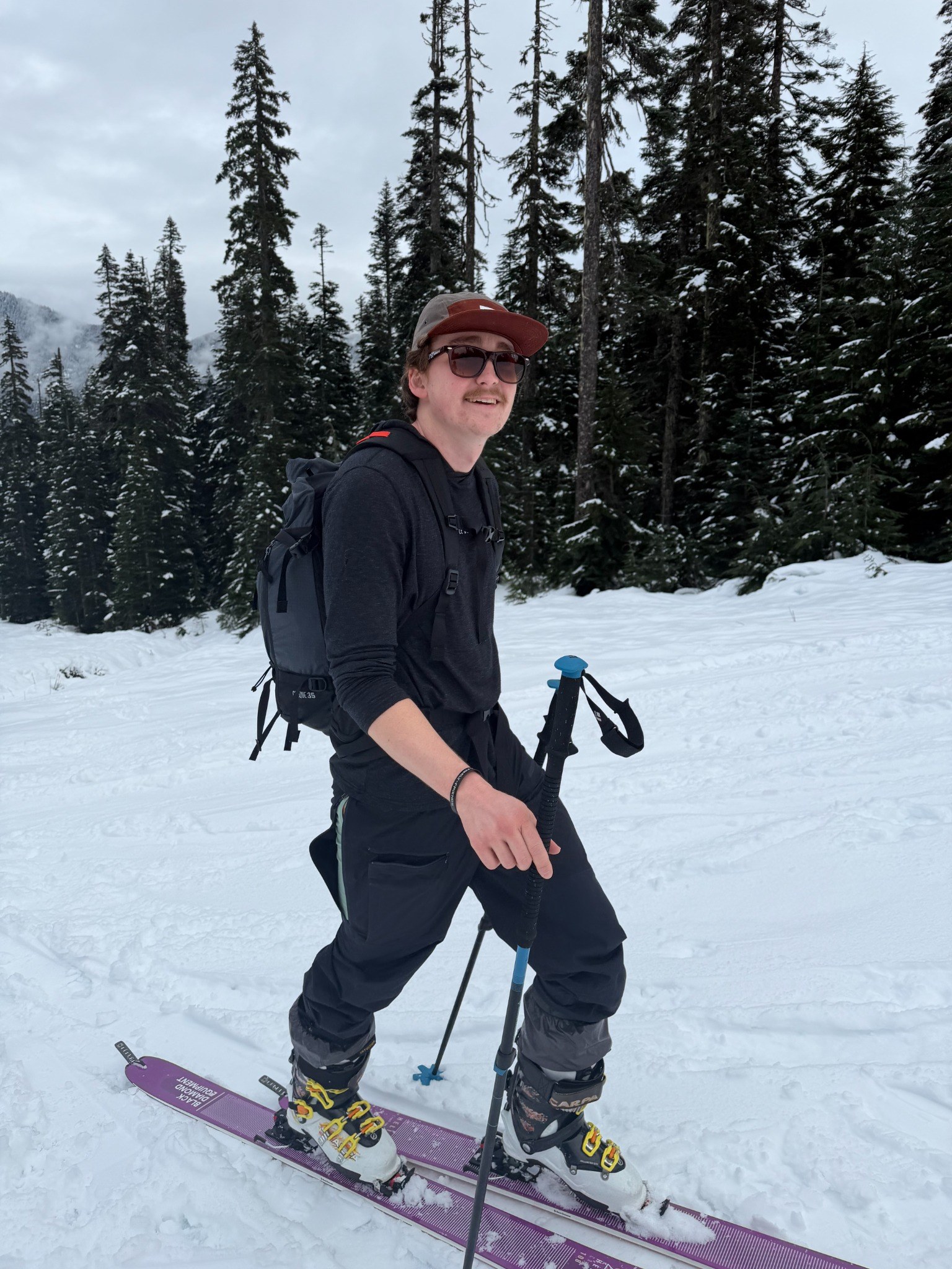 Carter Binkley skiing outdoors