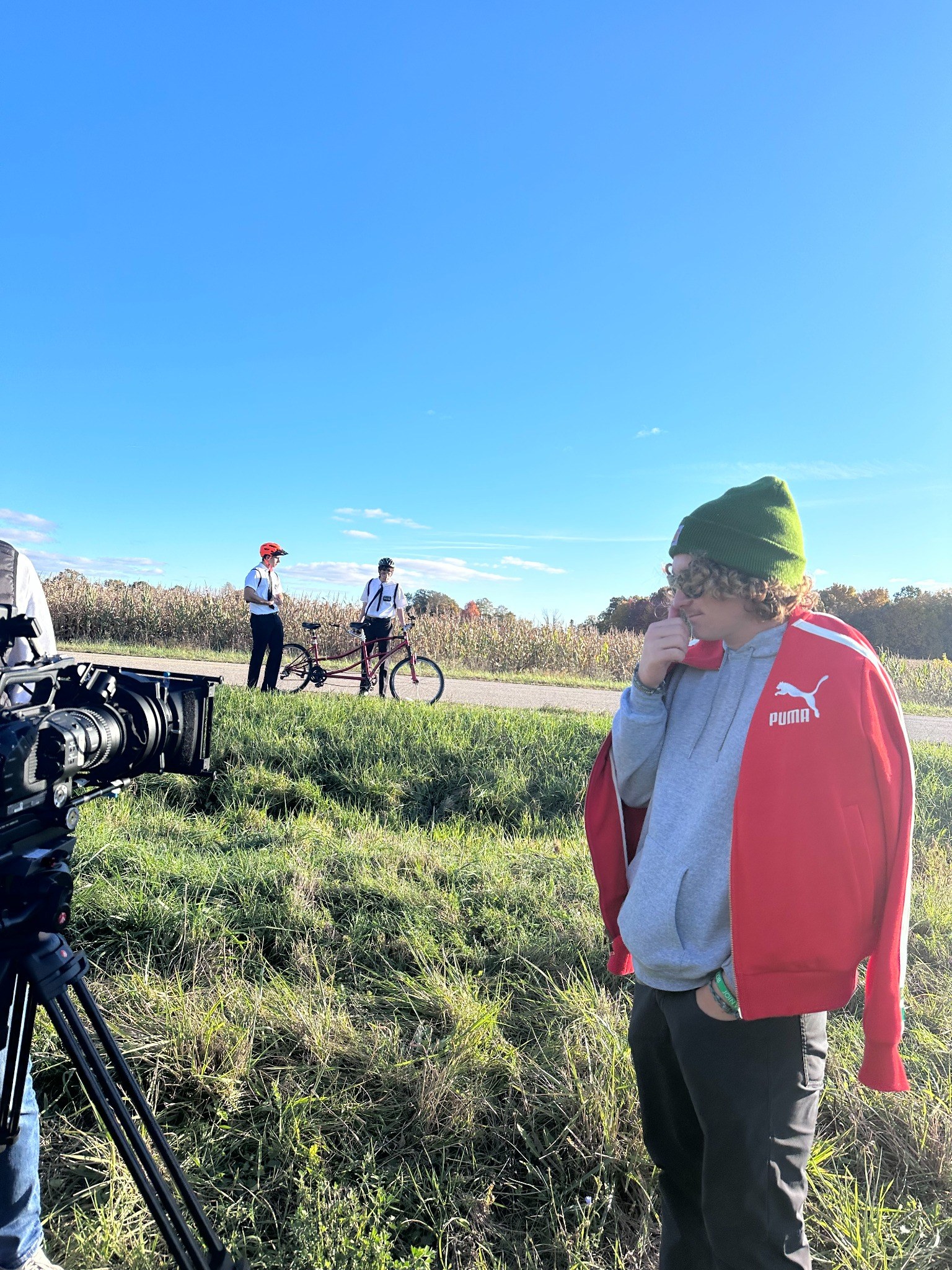 Behind the scenes field camera setup