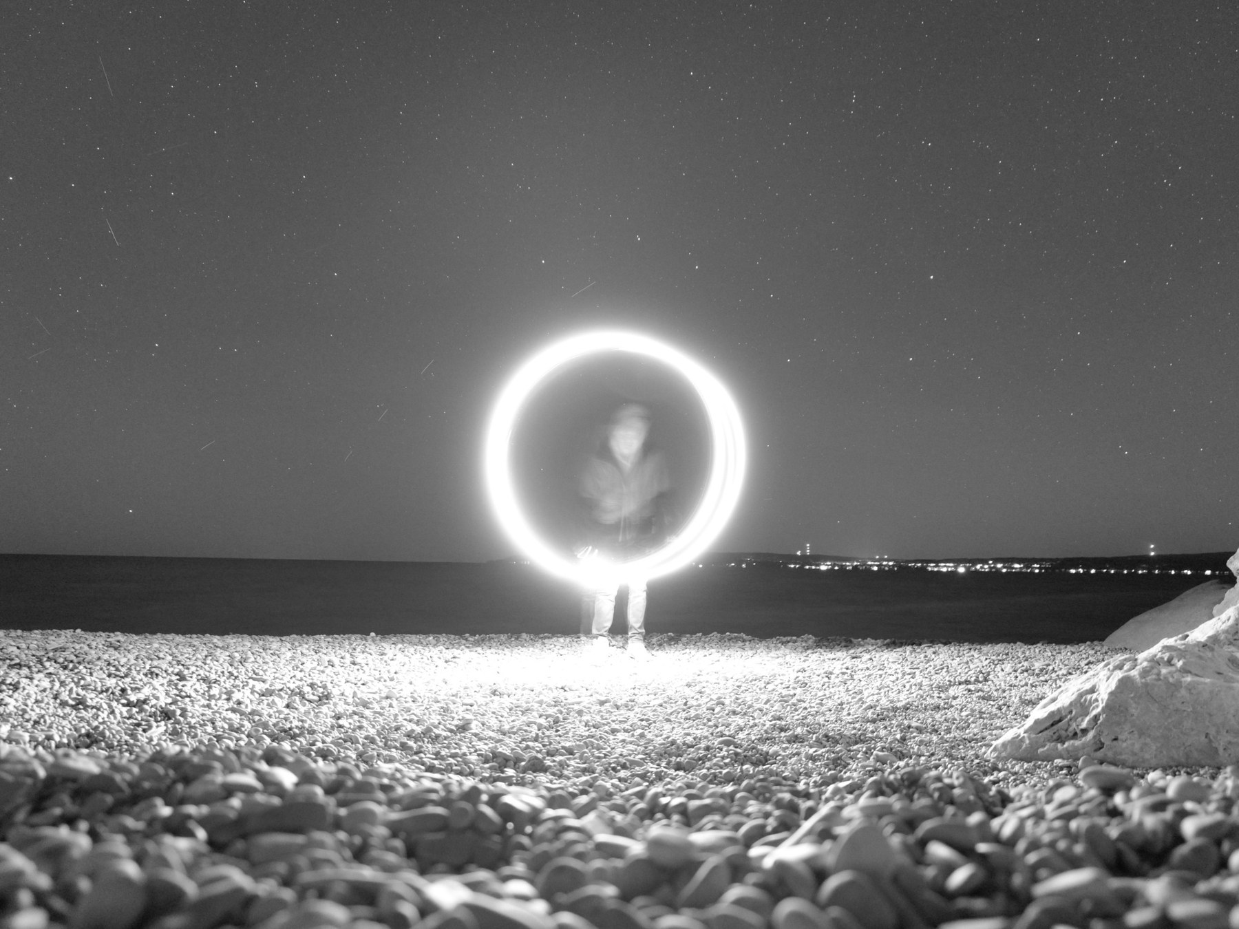 Experimental night photography light painting