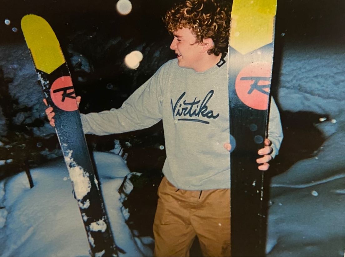 Ski portrait in snow